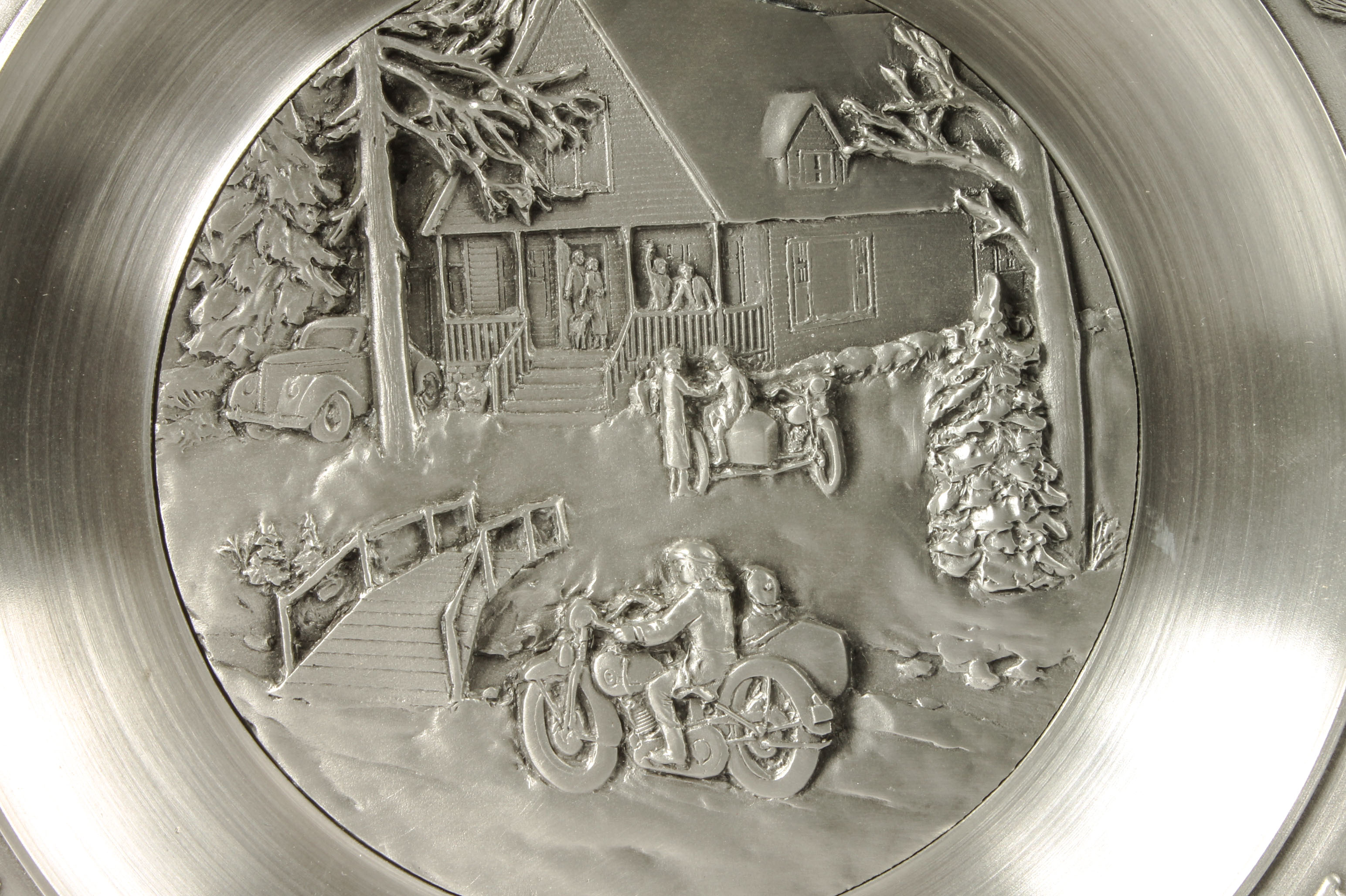Pewter Harley-Davidson Four Seasons Plates