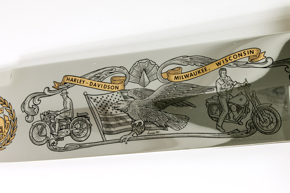 Harley-Davidson 85th Anniversary Knife with Mastodon Ivory Handle by Buck Knives