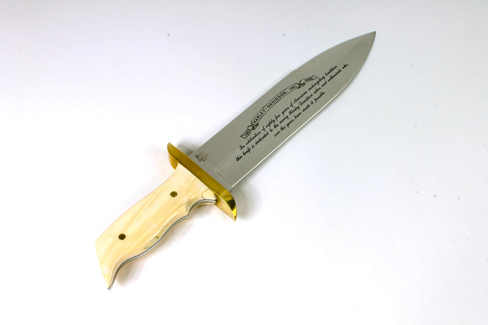 Harley-Davidson 85th Anniversary Knife with Mastodon Ivory Handle by Buck Knives