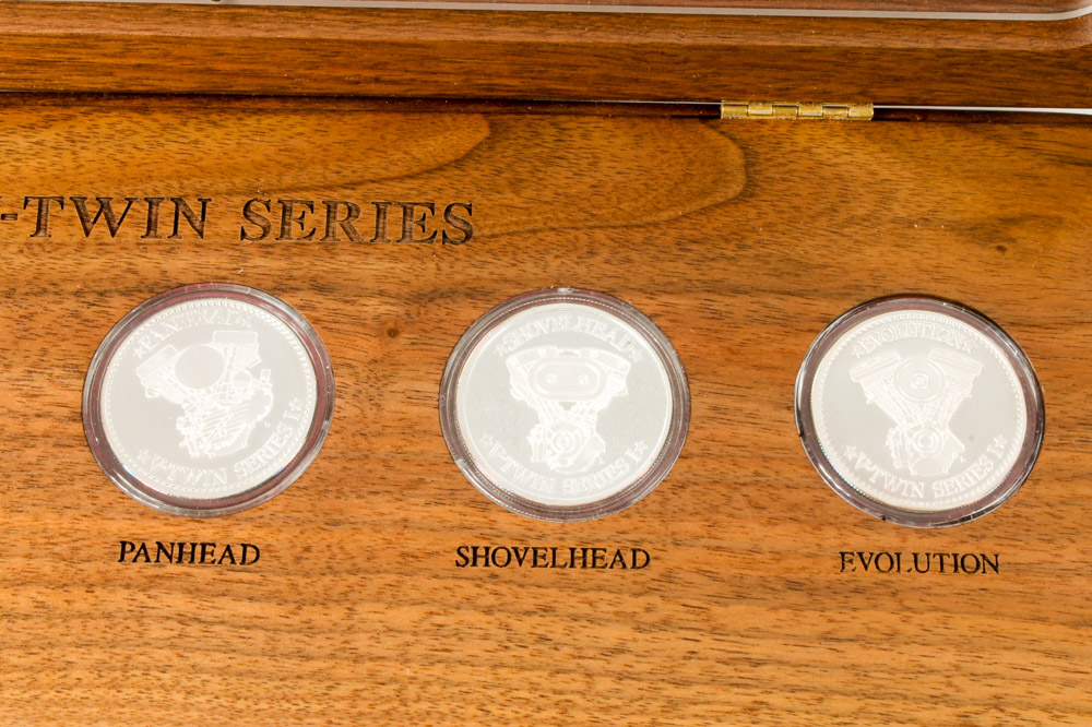 .999 Silver Harley-Davidson Commemorative V-Twin Motor Medallions