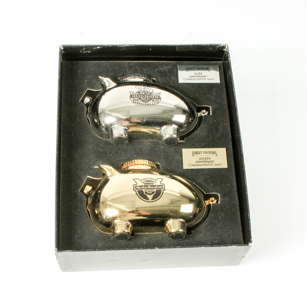 Harley-Davidson Commemorative Anniversary Piggy Banks