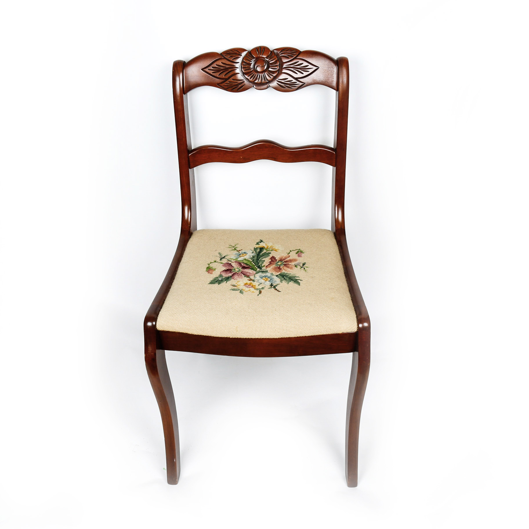 Six Duncan Phyfe Needlepoint Side Chairs by Tell City Chair Company