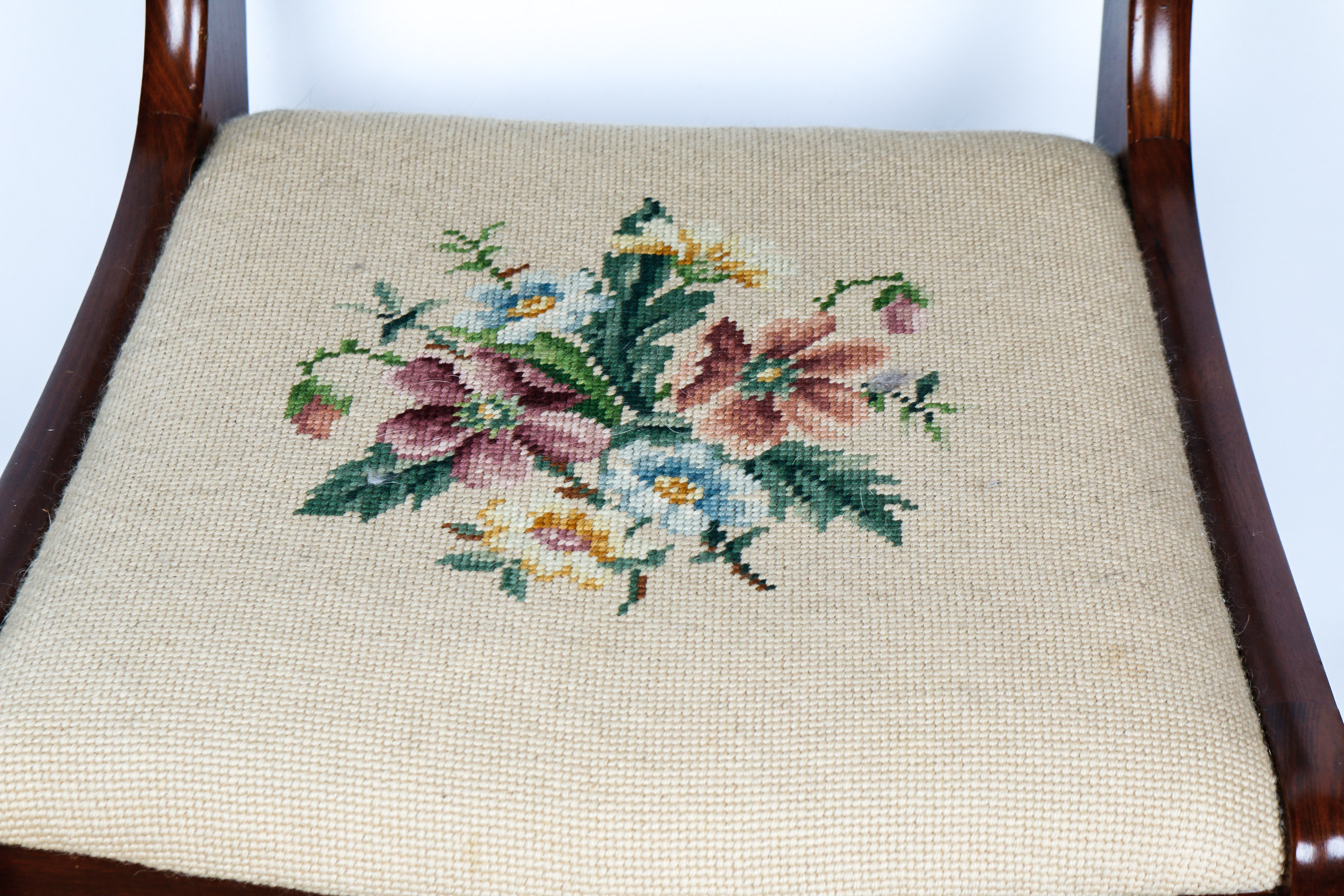 Six Duncan Phyfe Needlepoint Side Chairs by Tell City Chair Company