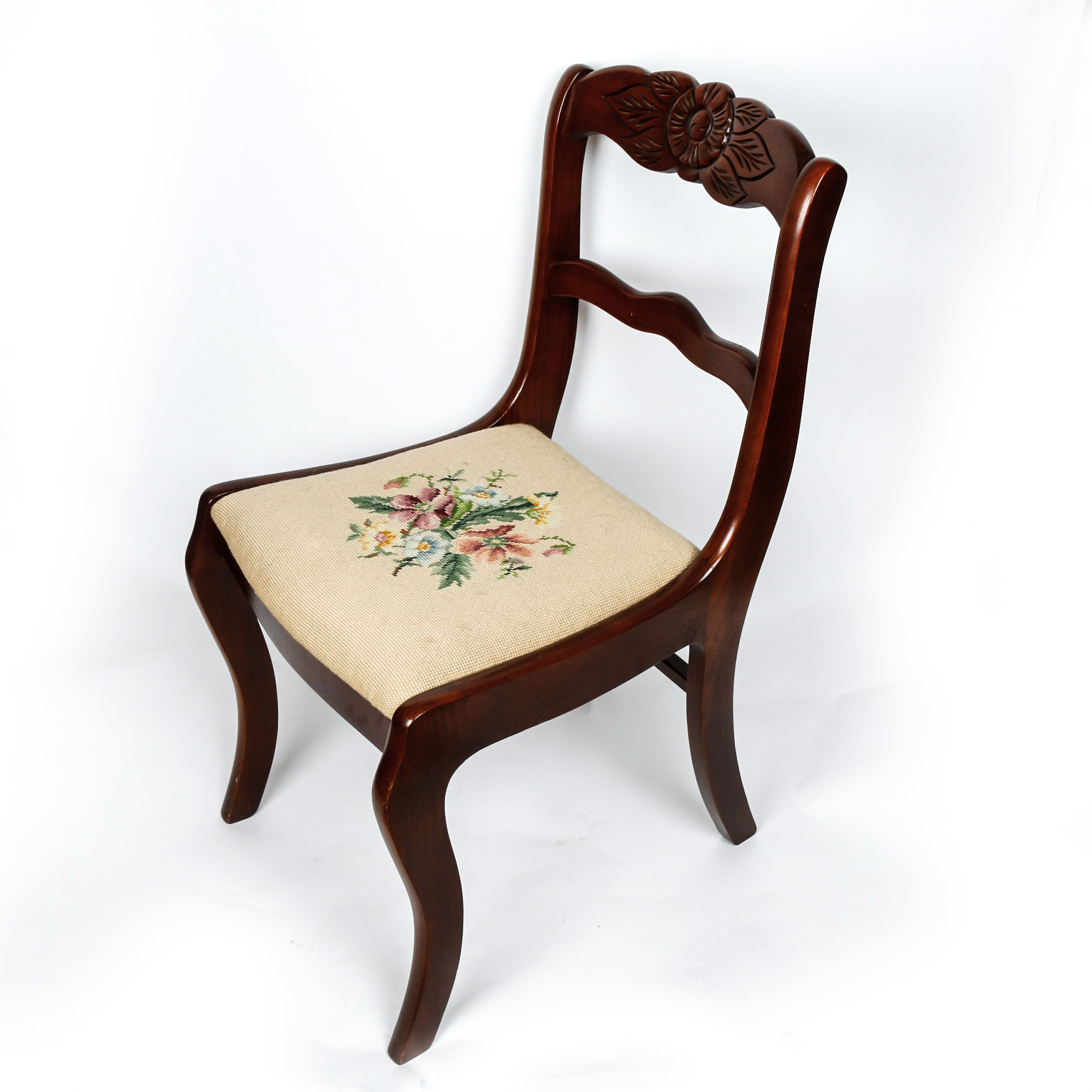 Six Duncan Phyfe Needlepoint Side Chairs by Tell City Chair Company