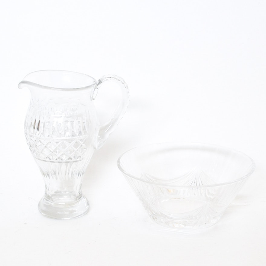 Glass Pitcher and Bowl