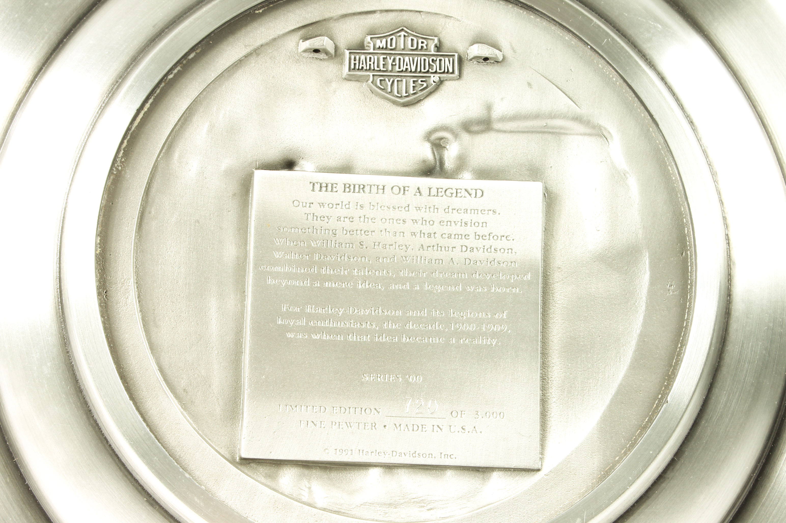 Assortment of Harley-Davidson Pewter Plates