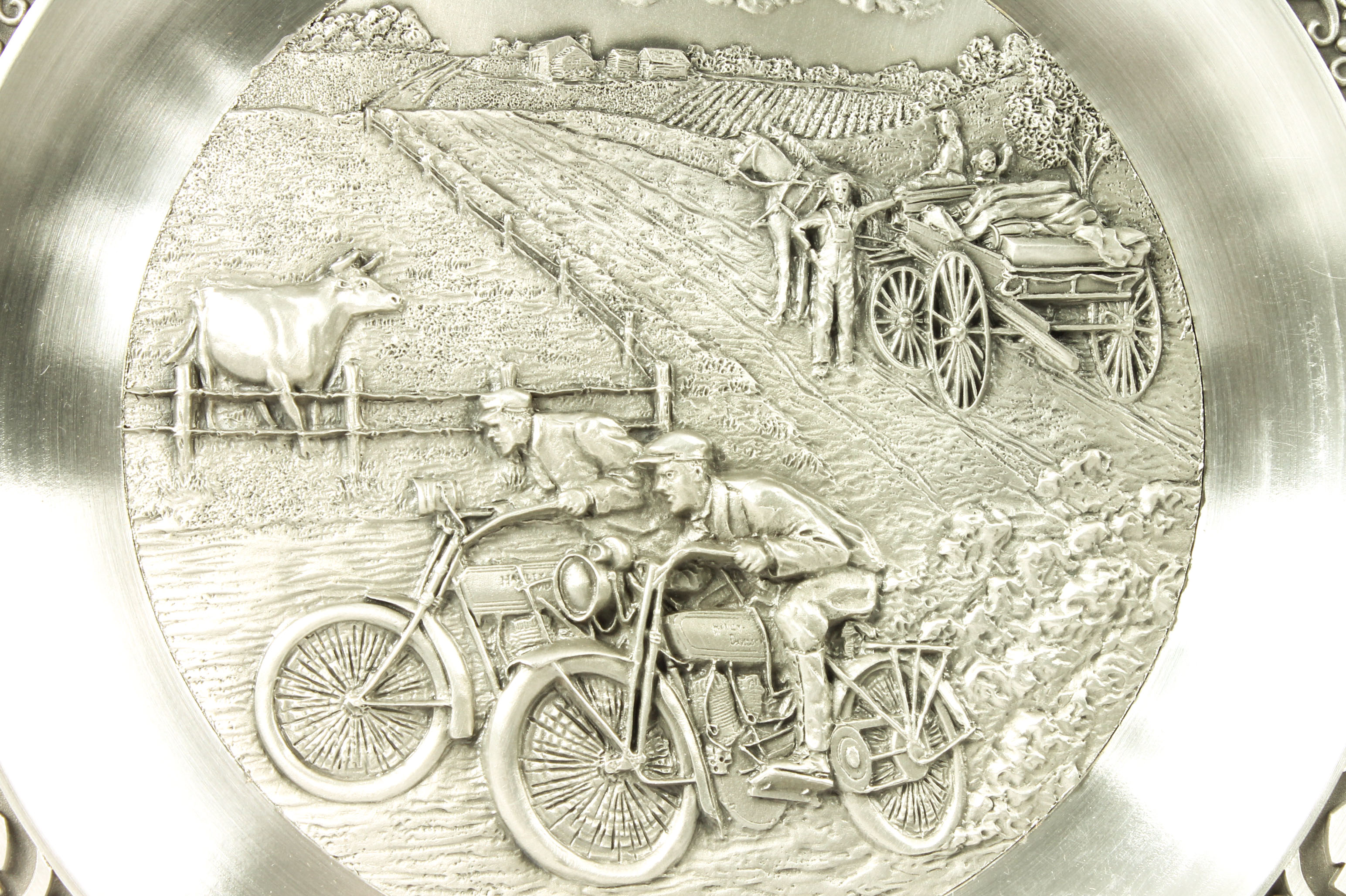 Assortment of Harley-Davidson Pewter Plates