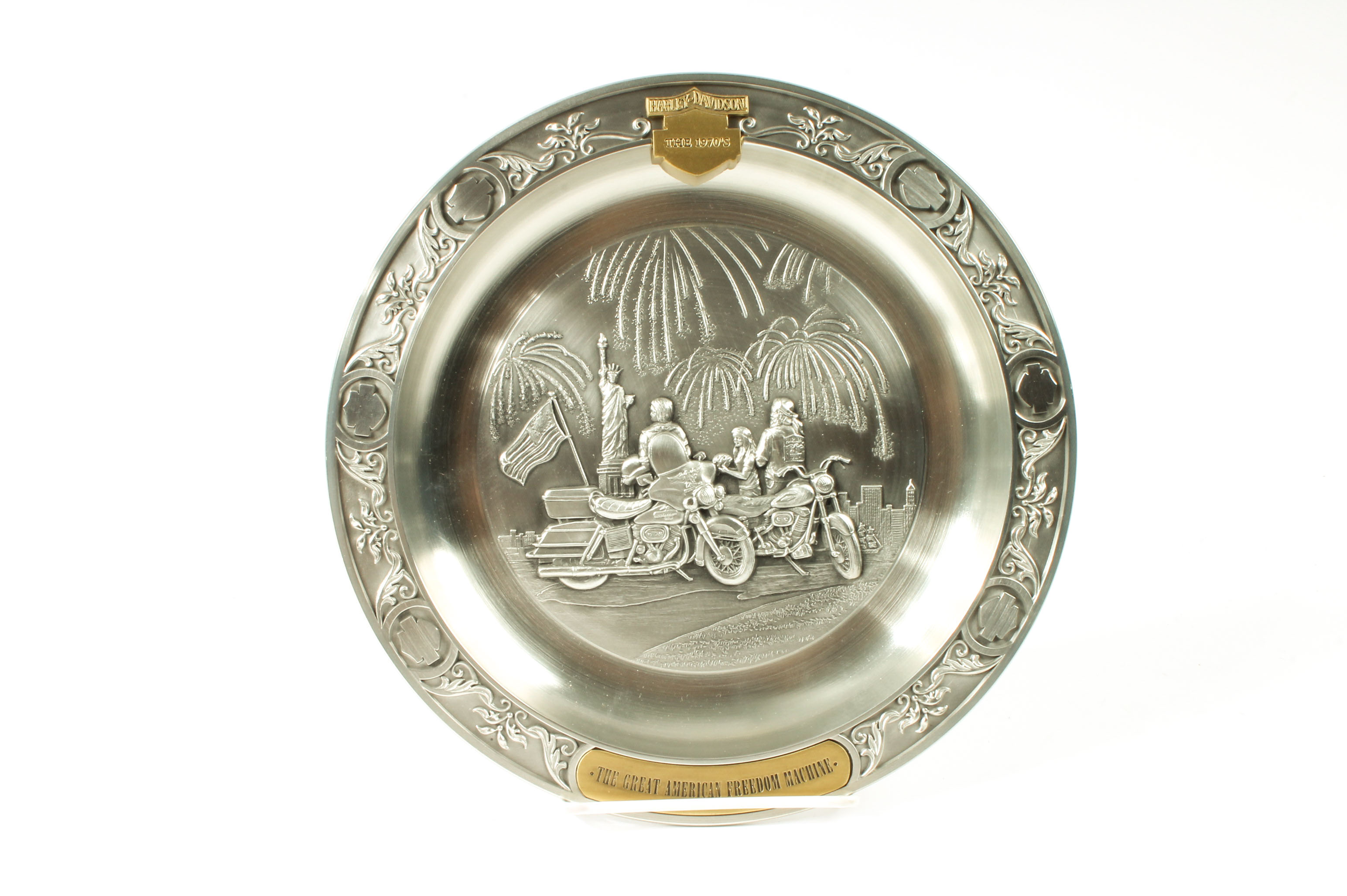 Assortment of Harley-Davidson Pewter Plates