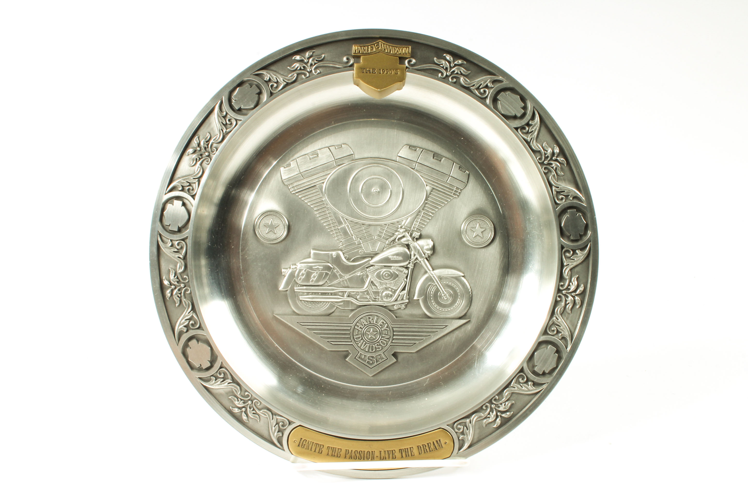 Assortment of Harley-Davidson Pewter Plates