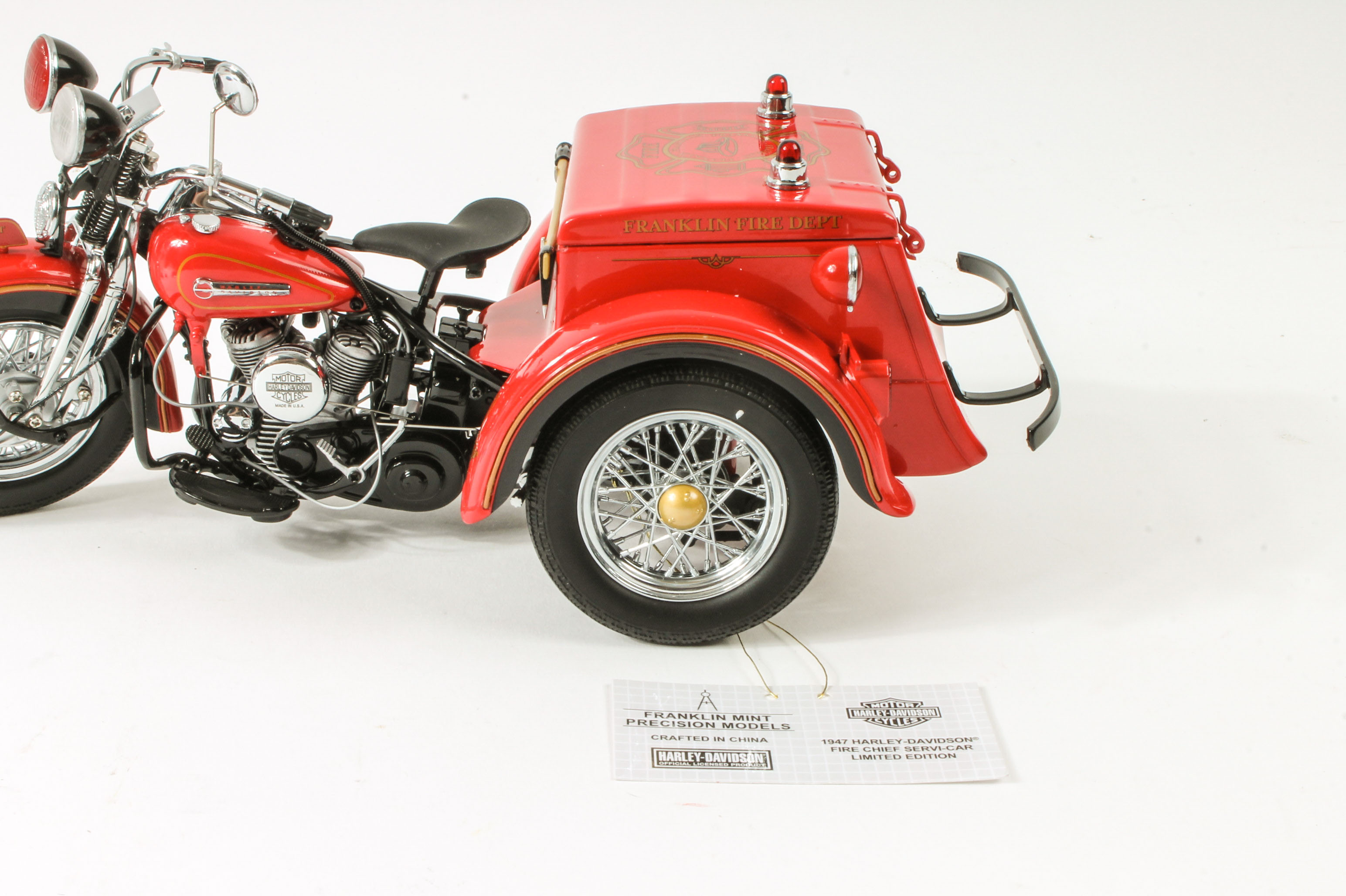 Franklin Mint Harley-Davidson Die-Cast "Fire Chief Servi-Car"