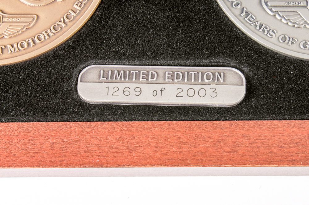 Pair of Limited Edition Harley-Davidson 100th Anniversary Medallions