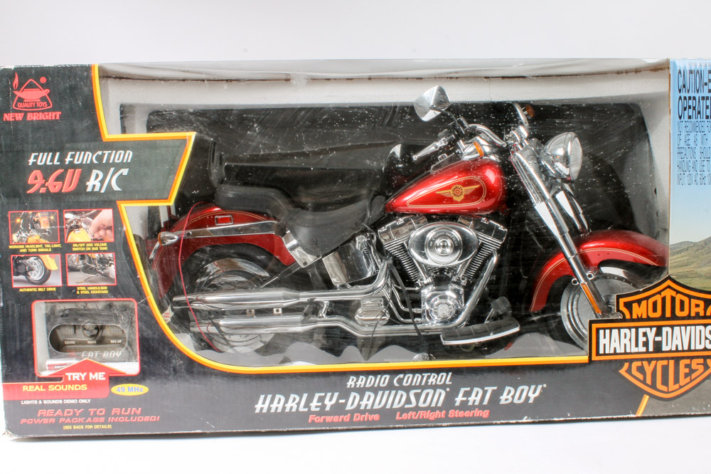 Remote Control "Harley-Davidson Fat Boy" Toy Motorcycle by New Bright