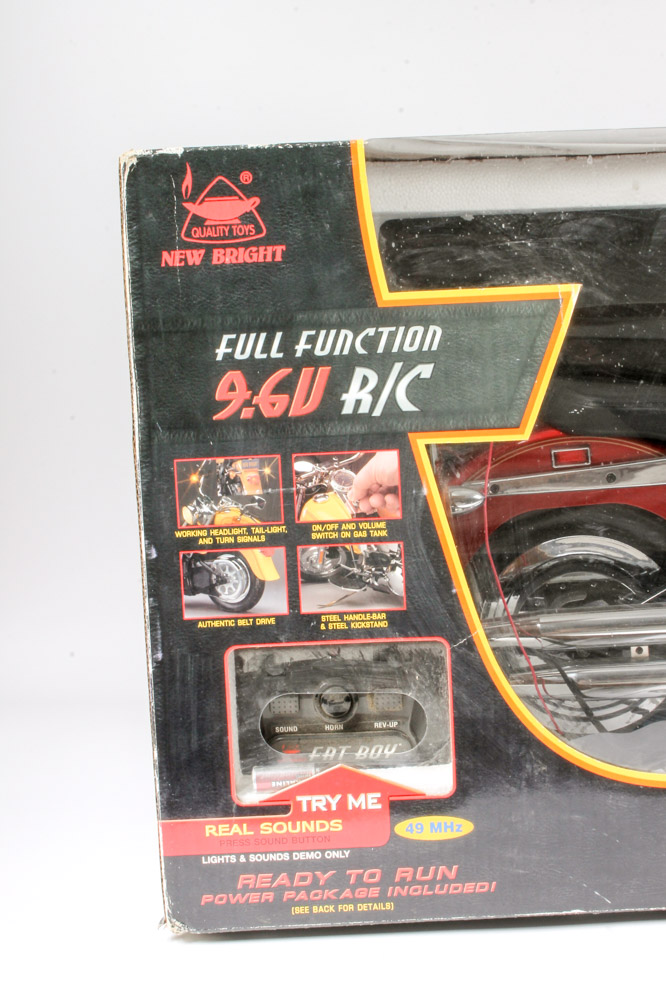 Remote Control "Harley-Davidson Fat Boy" Toy Motorcycle by New Bright