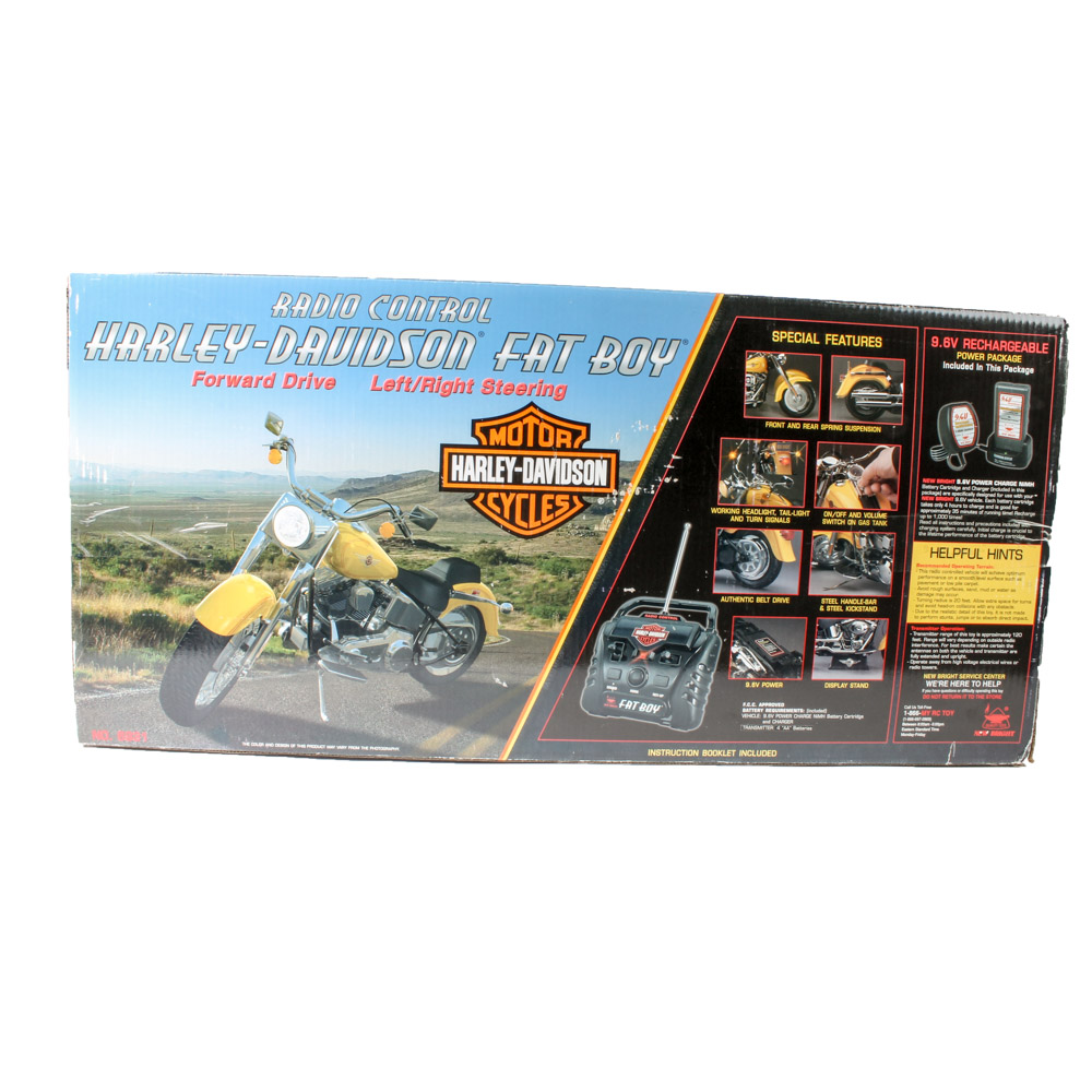 Remote Control "Harley-Davidson Fat Boy" Toy Motorcycle by New Bright