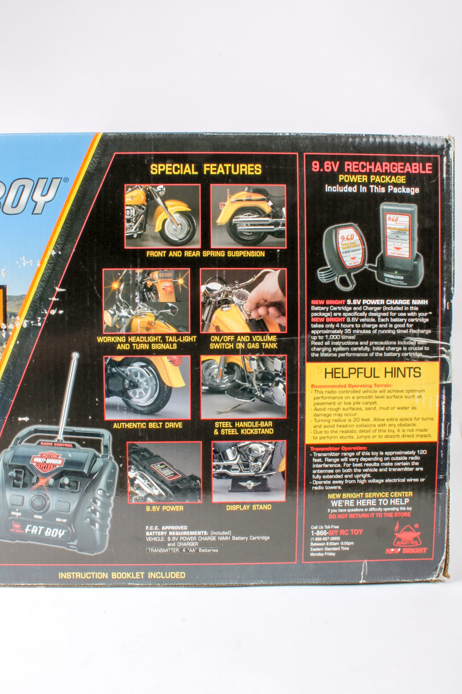 Remote Control "Harley-Davidson Fat Boy" Toy Motorcycle by New Bright