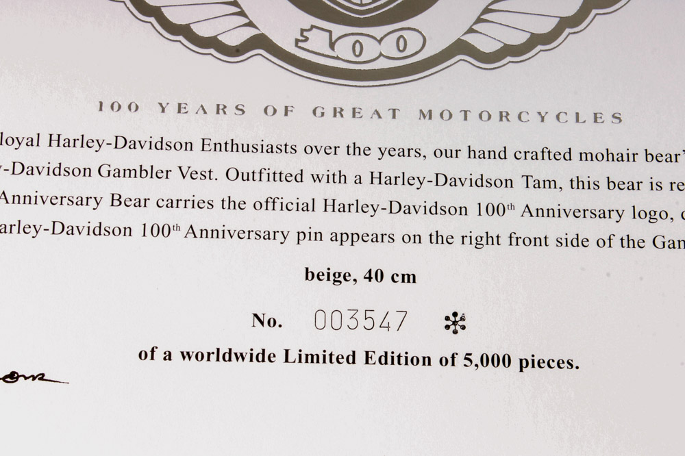 100th Anniversary Harley-Davidson Steiff Teddy Bear