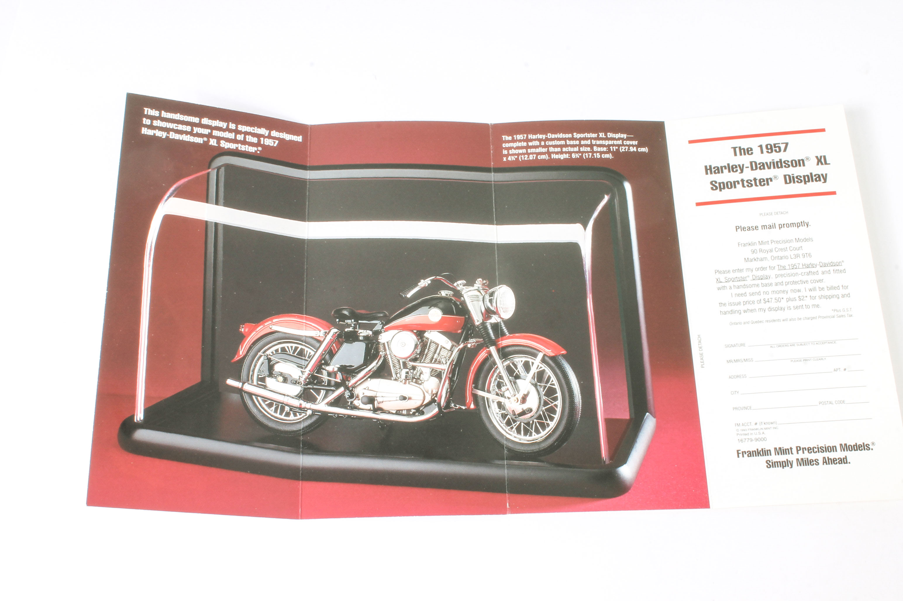 Franklin Mint Model 1957 Harley-Davidson XL Sportster in Box