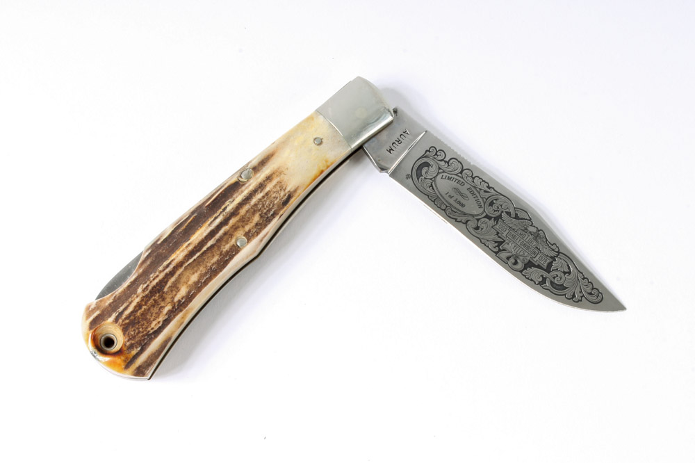 Harley-Davidson Pocket Knife by Aurum with Leather Case