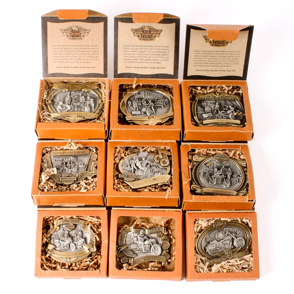 Group of Limited Edition Harley-Davidson Commemorative Belt Buckles
