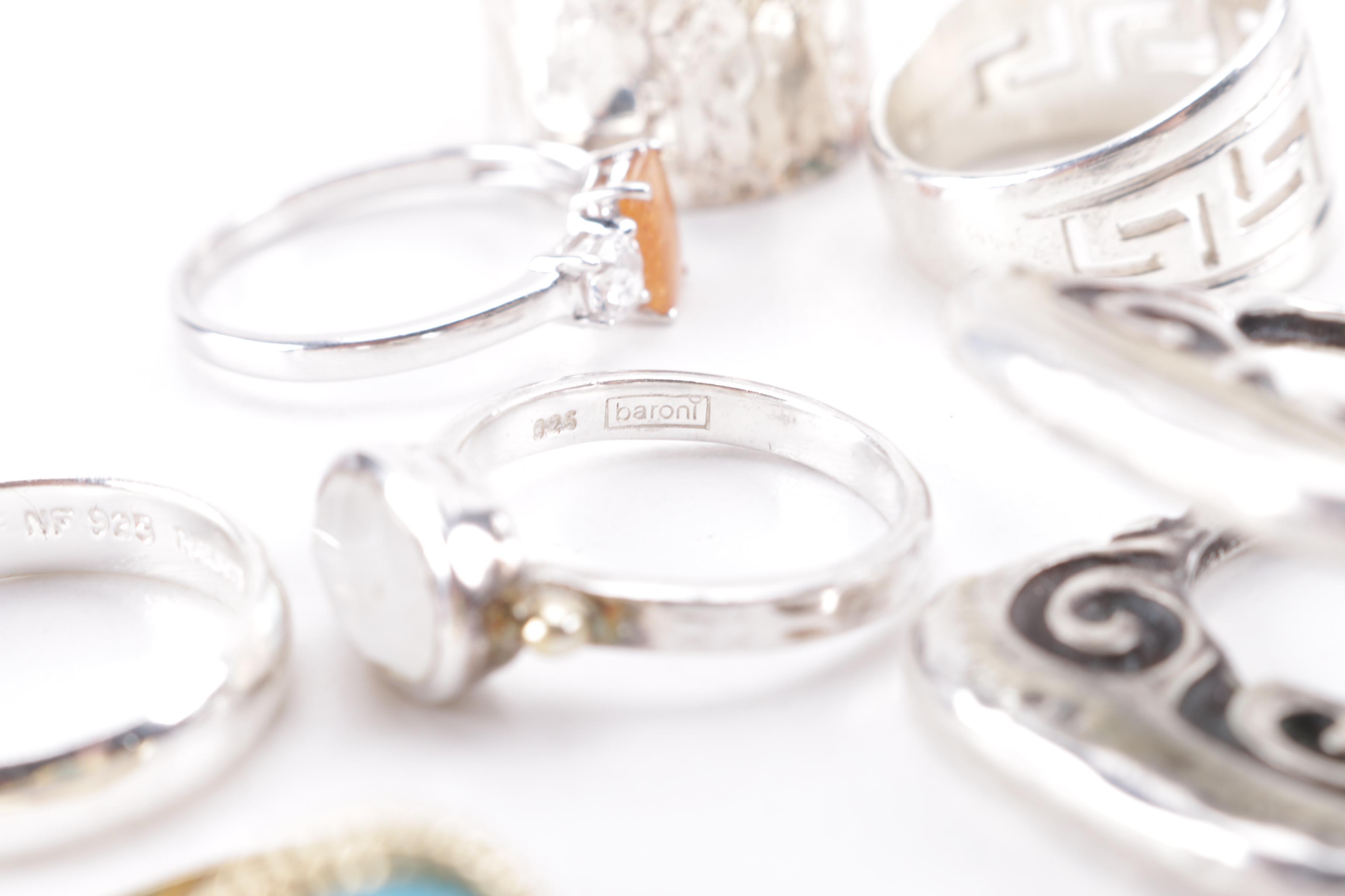 Sterling Silver Rings and Bracelet