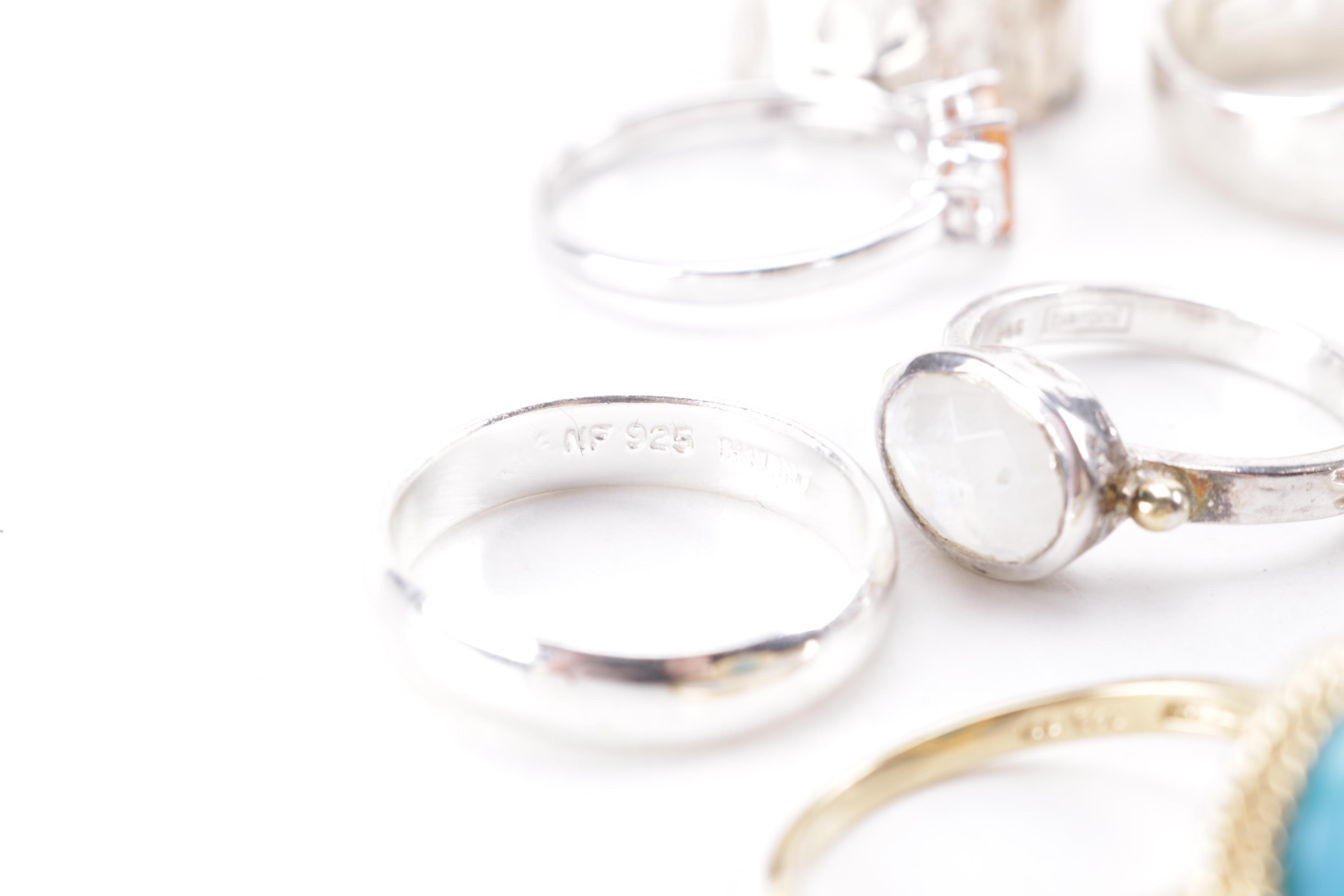 Sterling Silver Rings and Bracelet