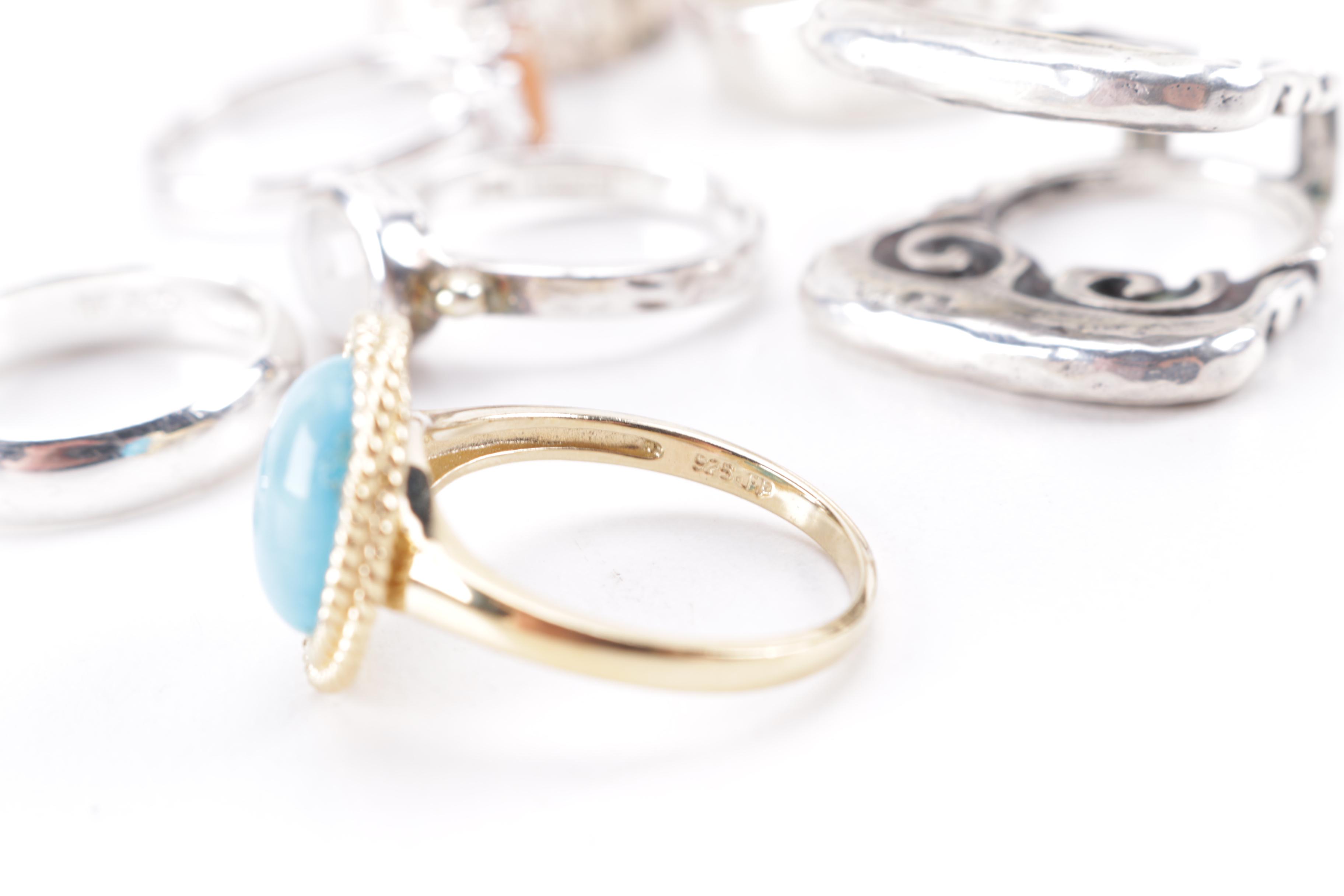 Sterling Silver Rings and Bracelet