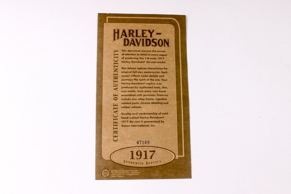 Harley-Davidson Die-Cast Model 1917 V-Twin Model F Motorcycle