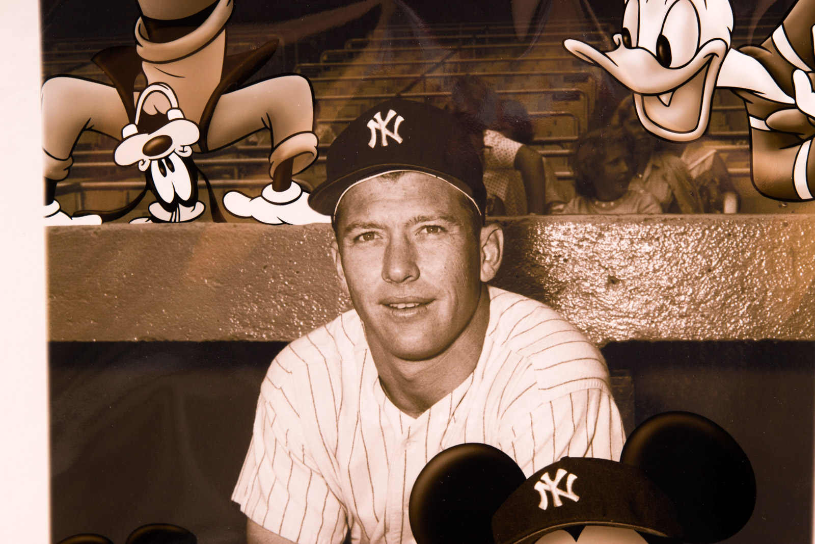 Mickey Mantle Themed "Mickey and the Mick" Disney Fuji Crystal Archival Photograph