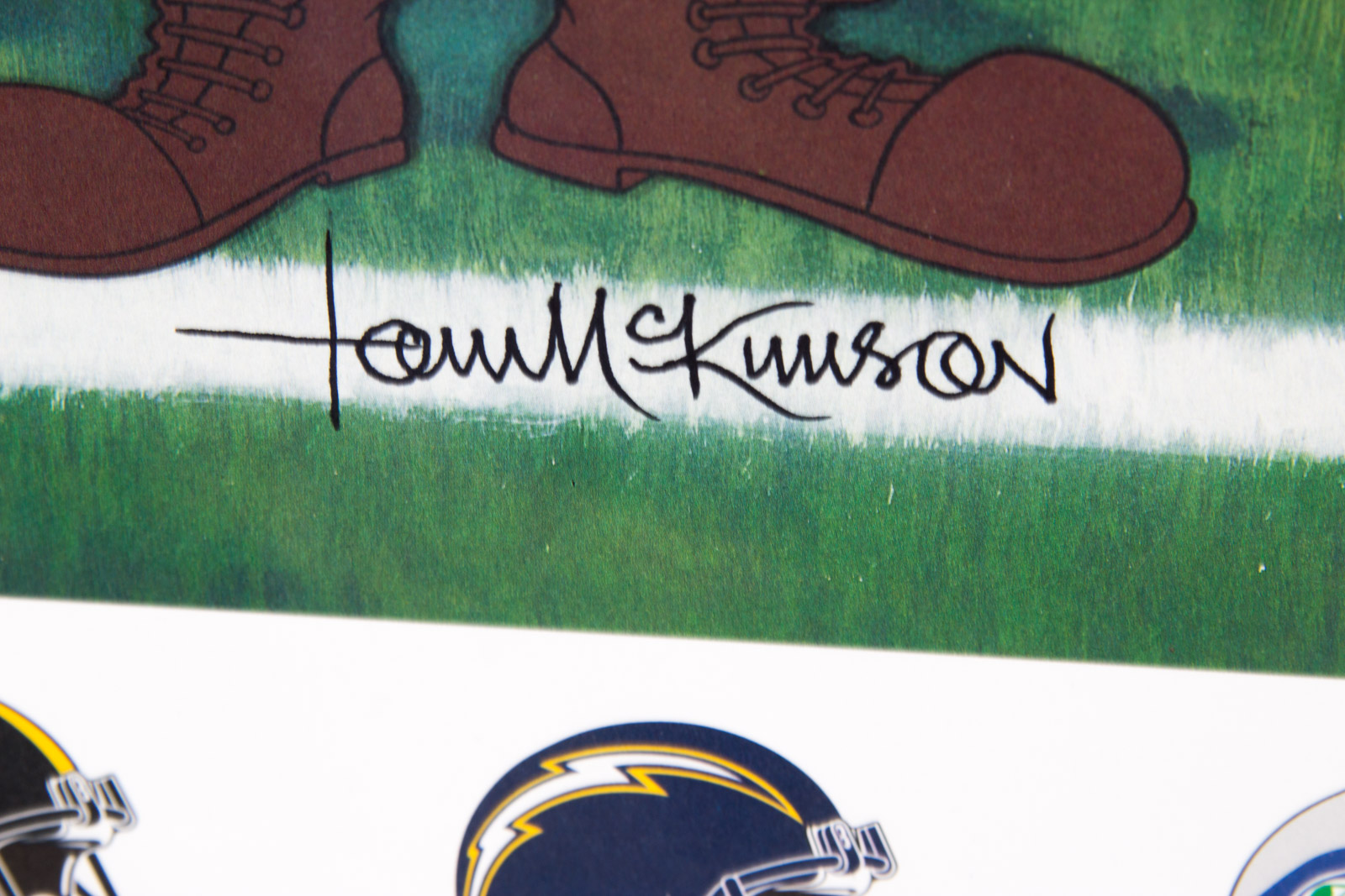 Football Themed Looney Tunes "Three Yards and a Cloud of Dust" Offset Lithograph, Signed by Animators Tim and Charles McKimson