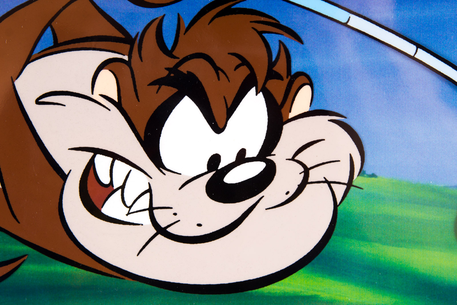 Hand-Painted Golf Themed Tasmanian Devil "Tee-Off Taz" Prototype Animation Cel