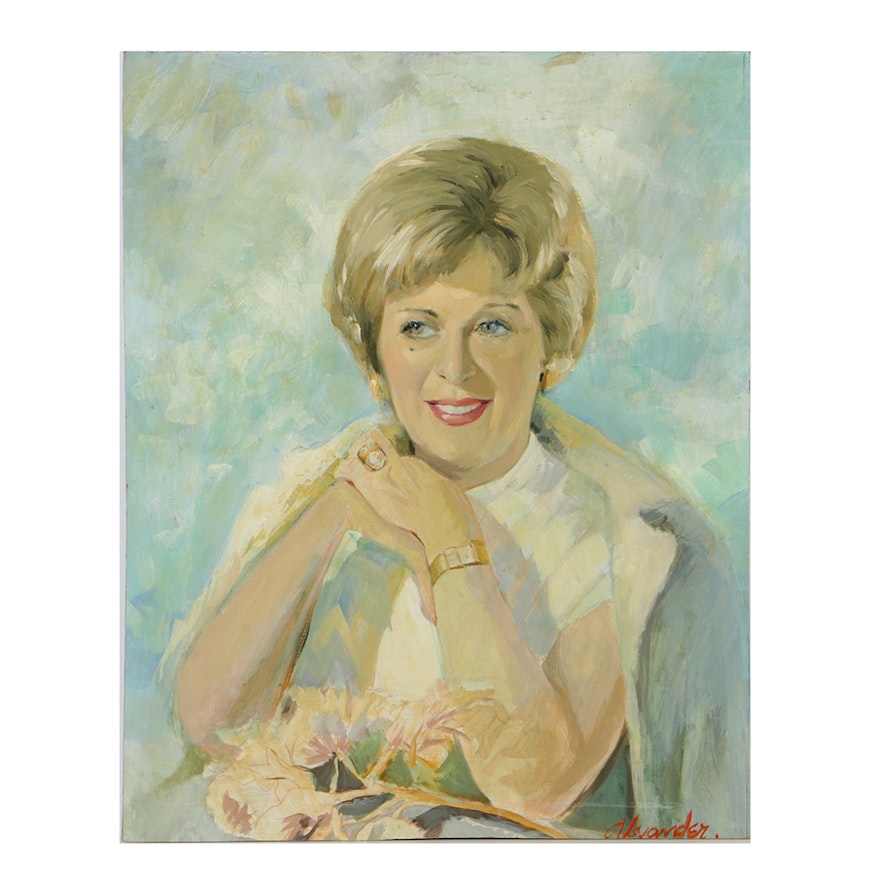 Alexander Oil Portrait on Board of a Woman