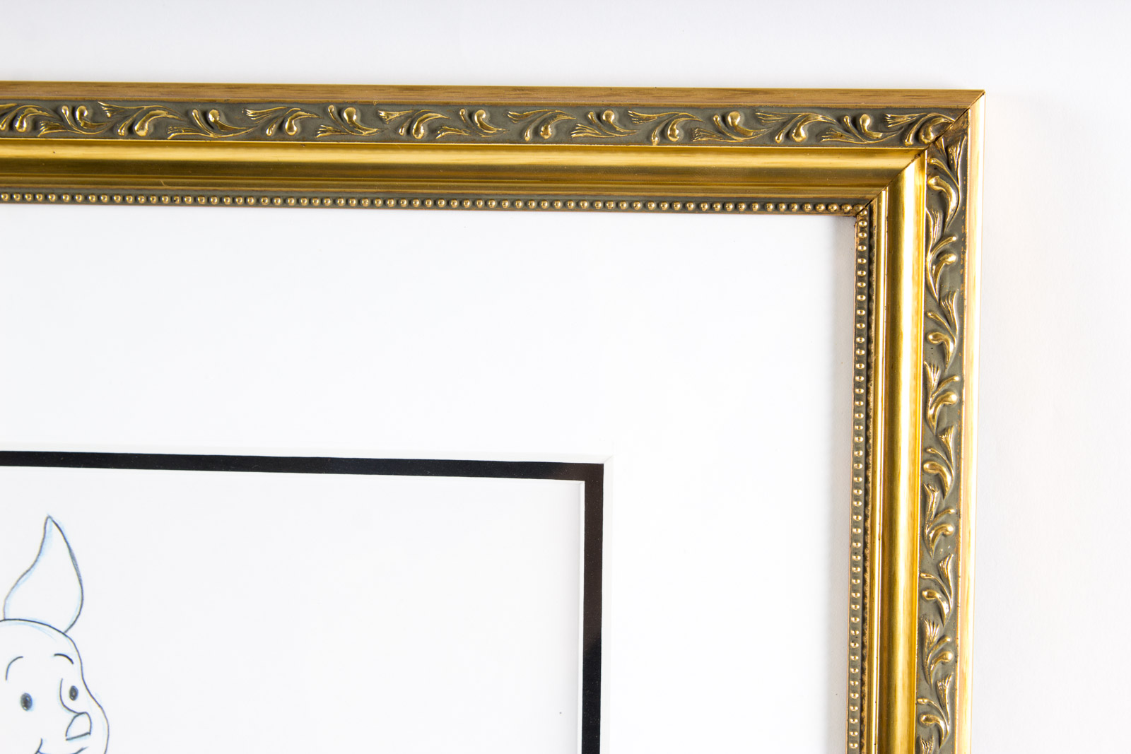 Paul Carlson Hand Painted 1980s Piglet "Winnie the Pooh" Animation Cel and Preparatory Drawing with Facsimile Walt Disney Signature