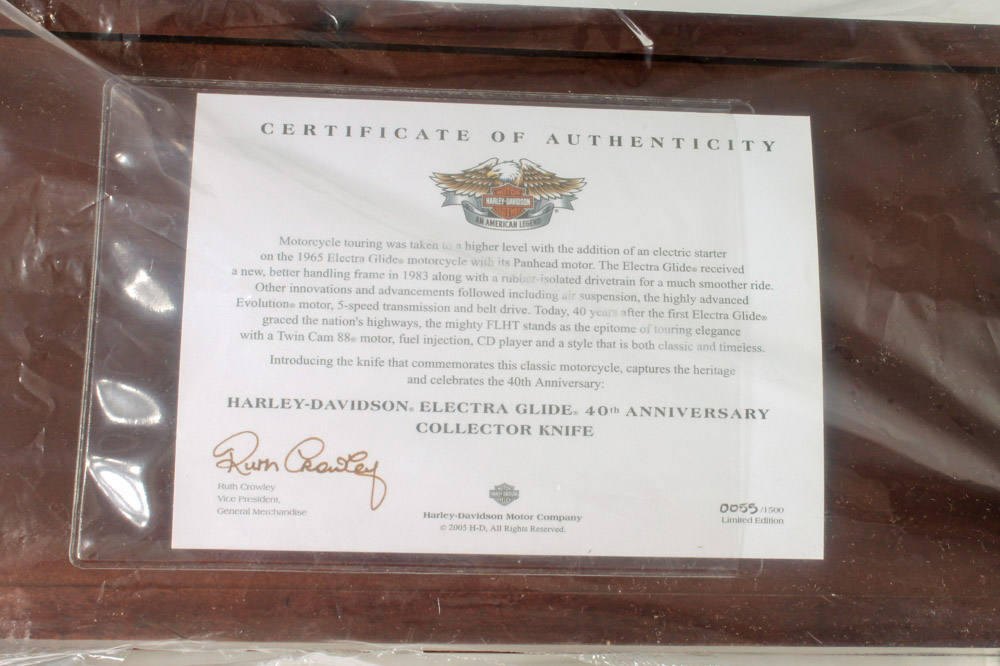 Harley-Davidson "Electra Glide" 40th Anniversary Knife