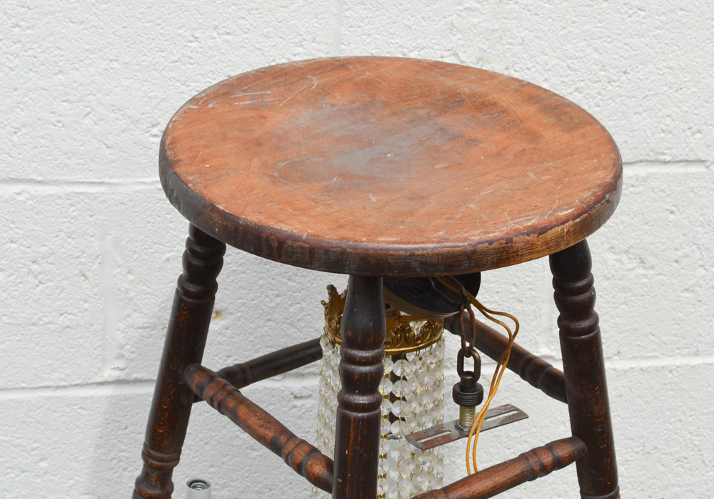 Stool With Attached Chandelier