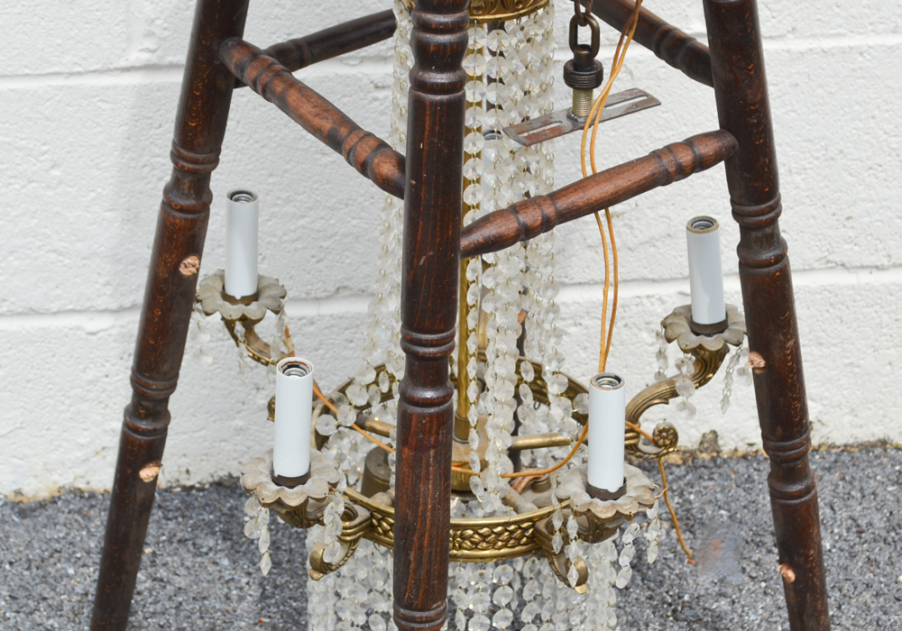 Stool With Attached Chandelier