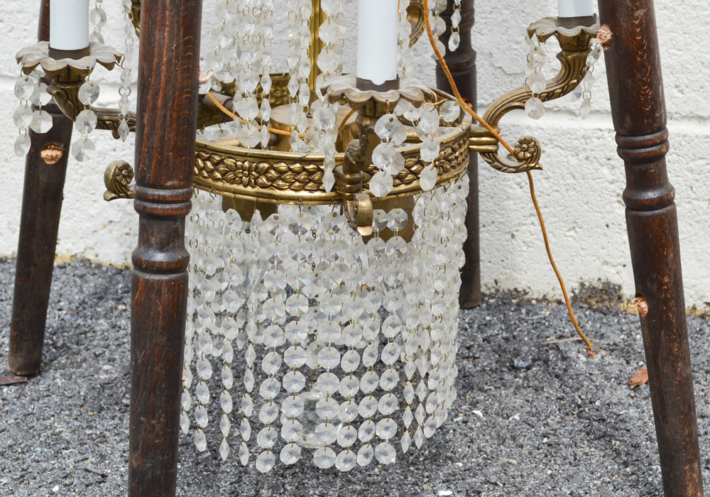 Stool With Attached Chandelier