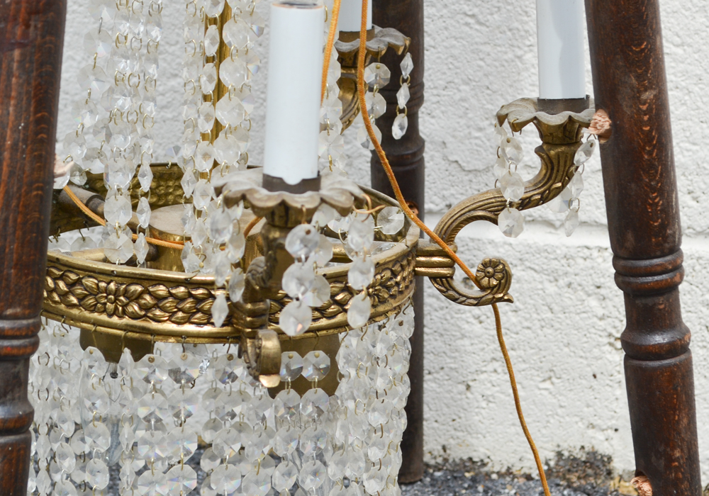 Stool With Attached Chandelier