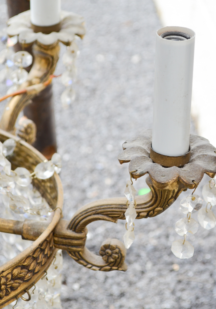 Stool With Attached Chandelier