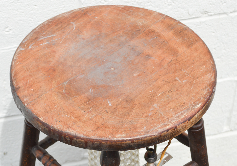 Stool With Attached Chandelier