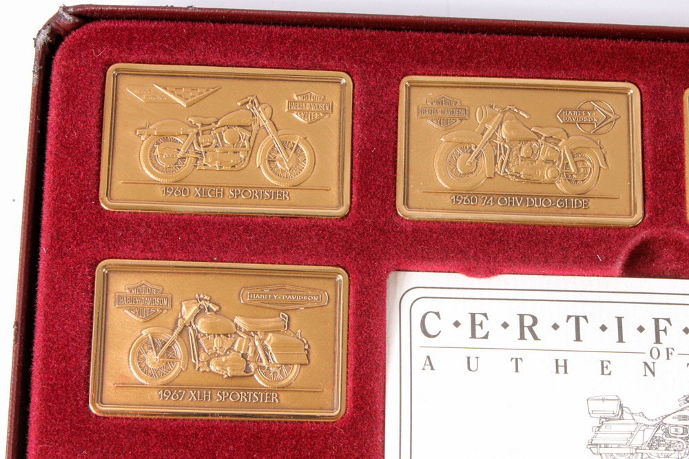 Collection of 24 Harley-Davidson Commemorative Bronze Ingots