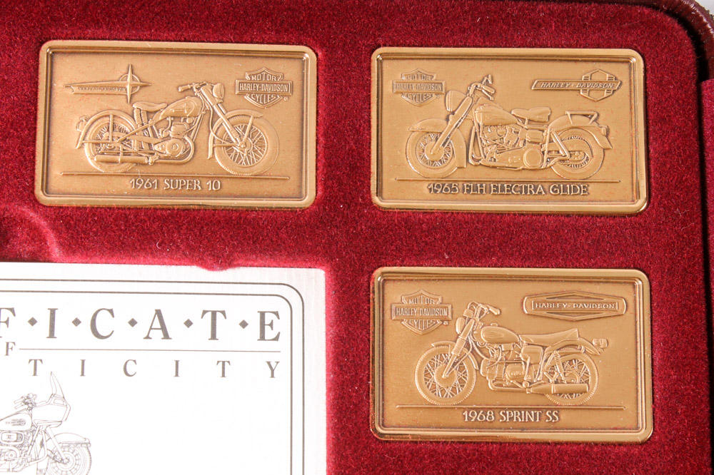 Collection of 24 Harley-Davidson Commemorative Bronze Ingots