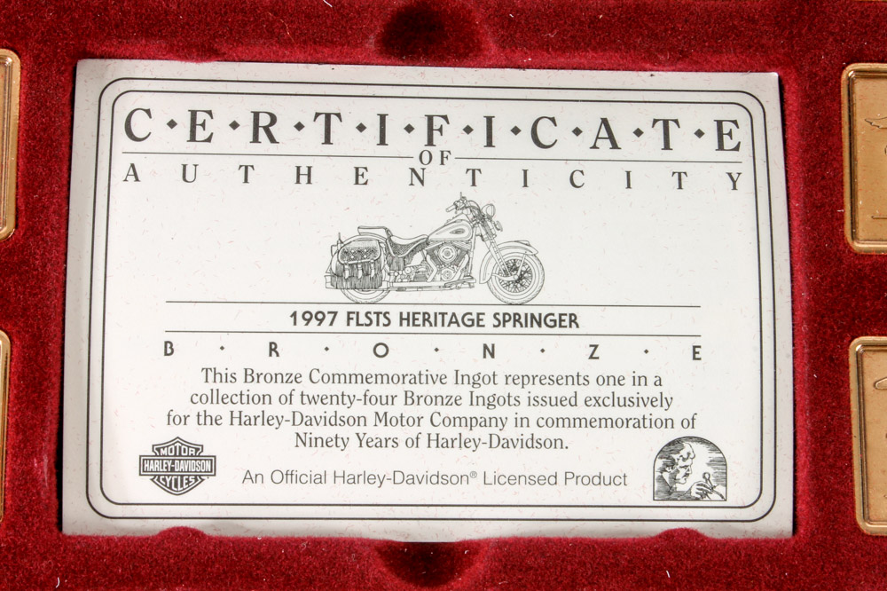 Collection of 24 Harley-Davidson Commemorative Bronze Ingots