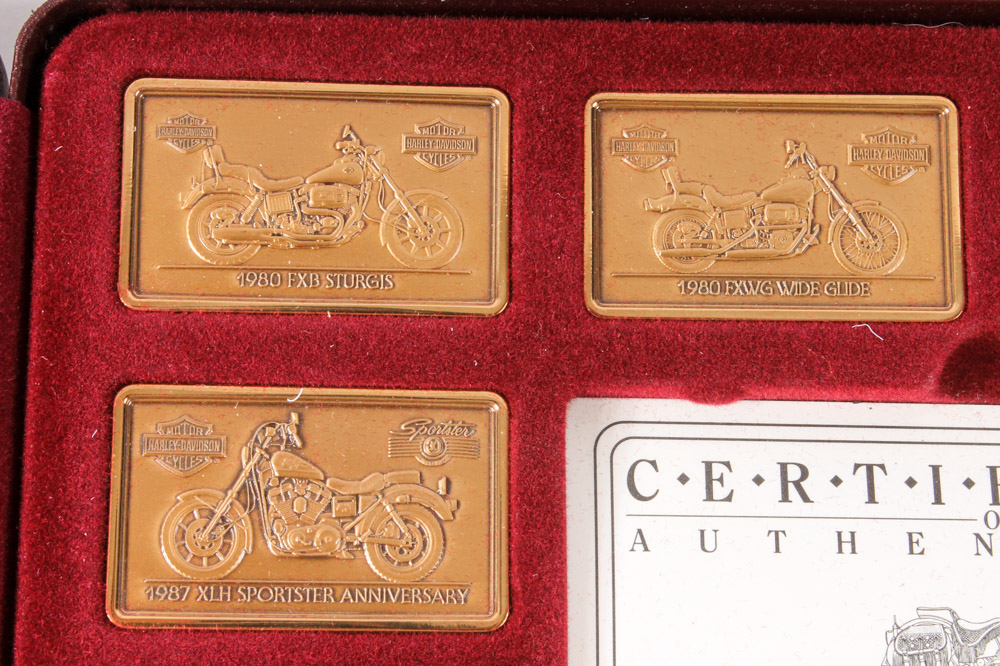 Collection of 24 Harley-Davidson Commemorative Bronze Ingots