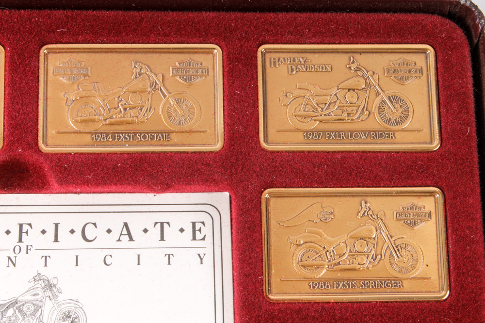 Collection of 24 Harley-Davidson Commemorative Bronze Ingots