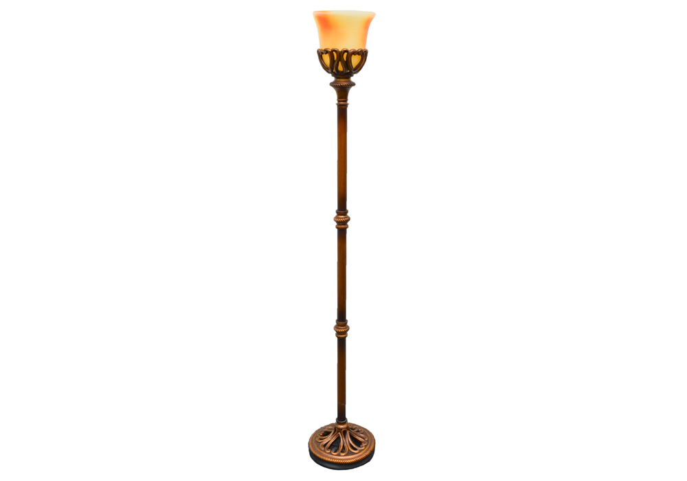 Bronze Tone Torchiere Floor Lamp