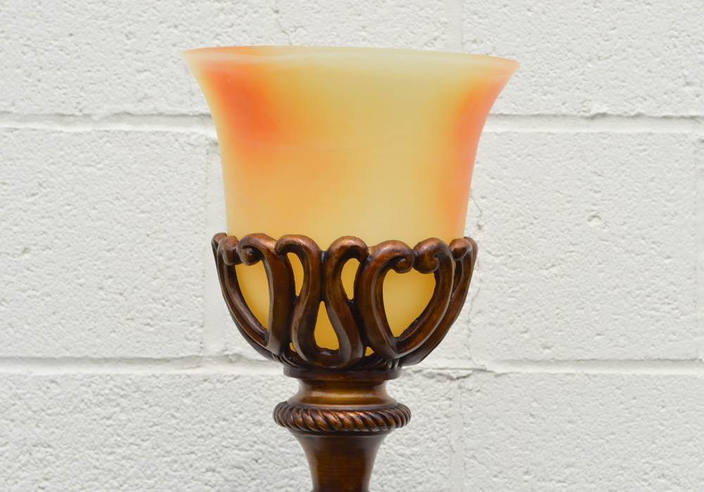 Bronze Tone Torchiere Floor Lamp