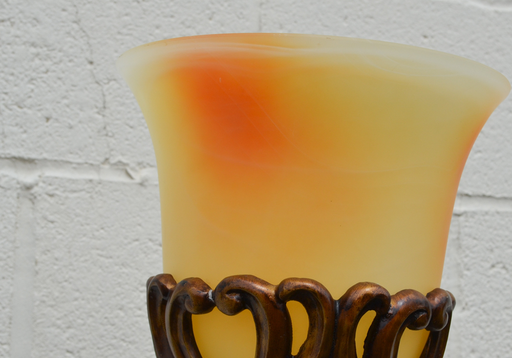 Bronze Tone Torchiere Floor Lamp