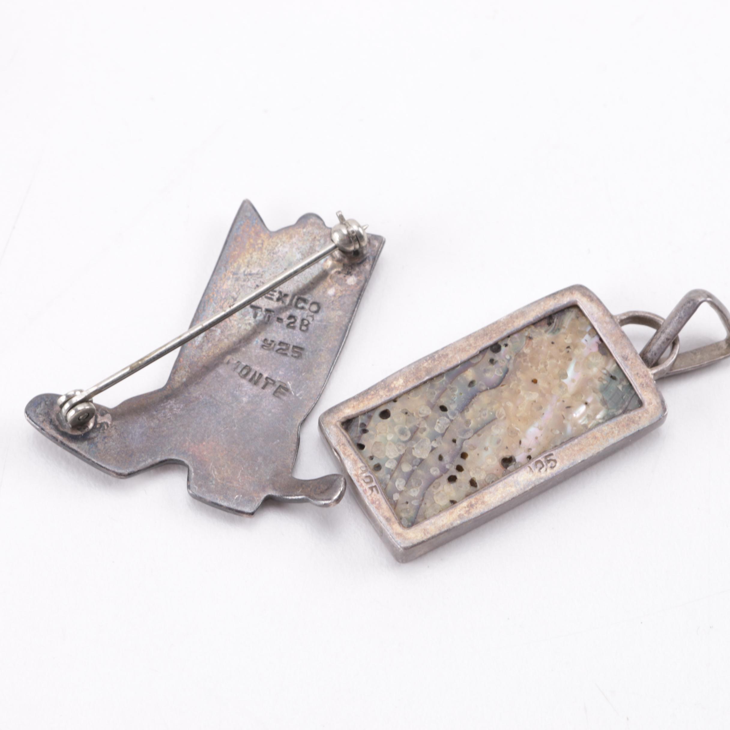 Southwestern Style Sterling and Silver Tone Jewelry With Gemstones Featuring Navajo Ben J. Chavez