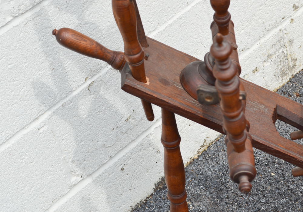Antique Wooden Spinning Wheel
