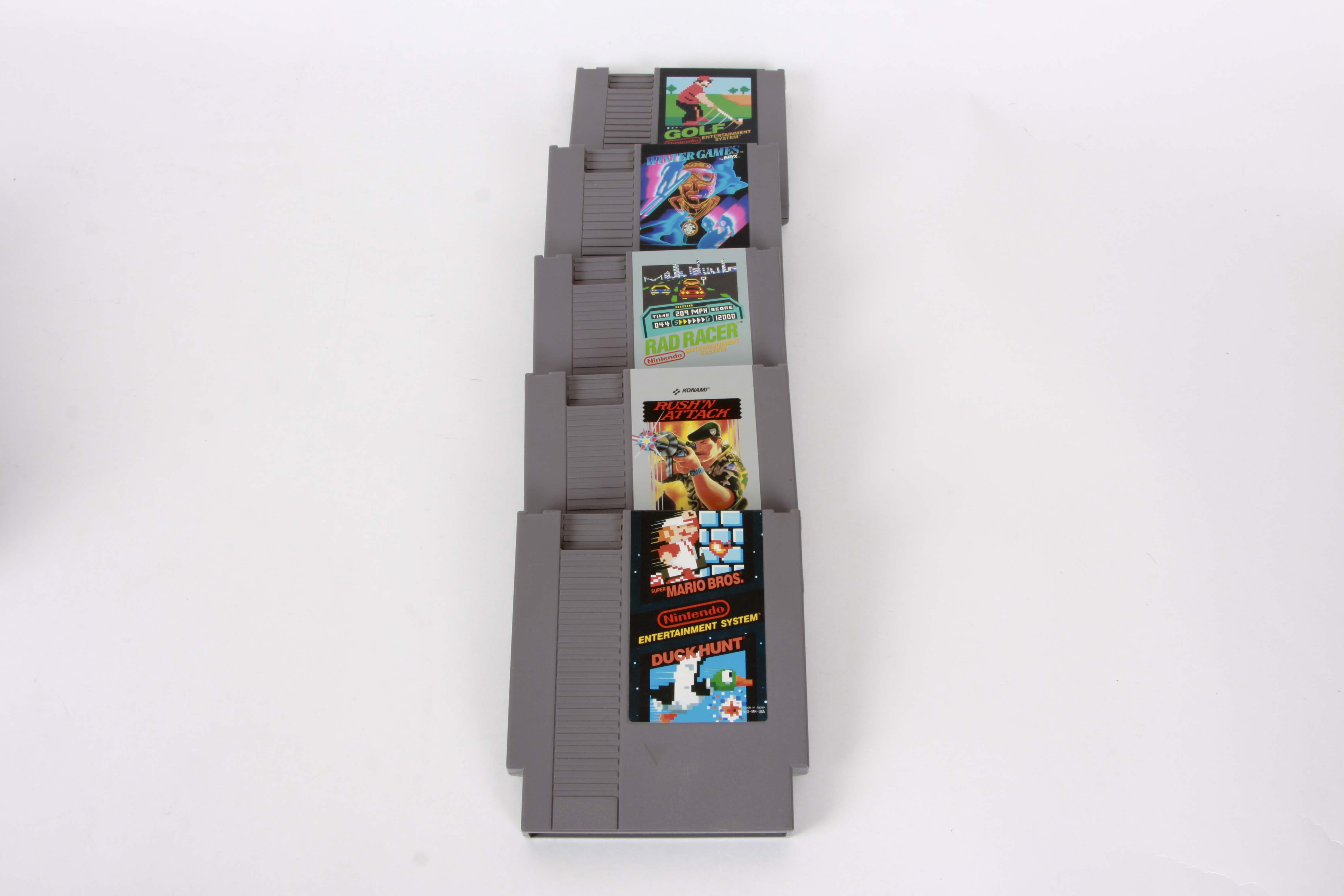 Vintage Nintendo NES System with Controllers and Games